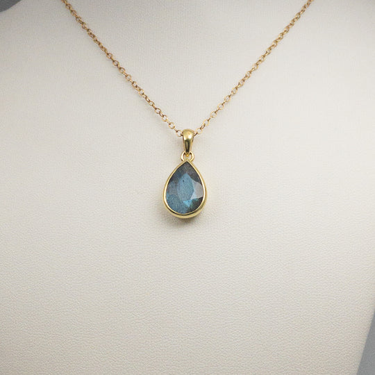 Labradorite Gold Finish Pendant - Rocks and Gems Canada