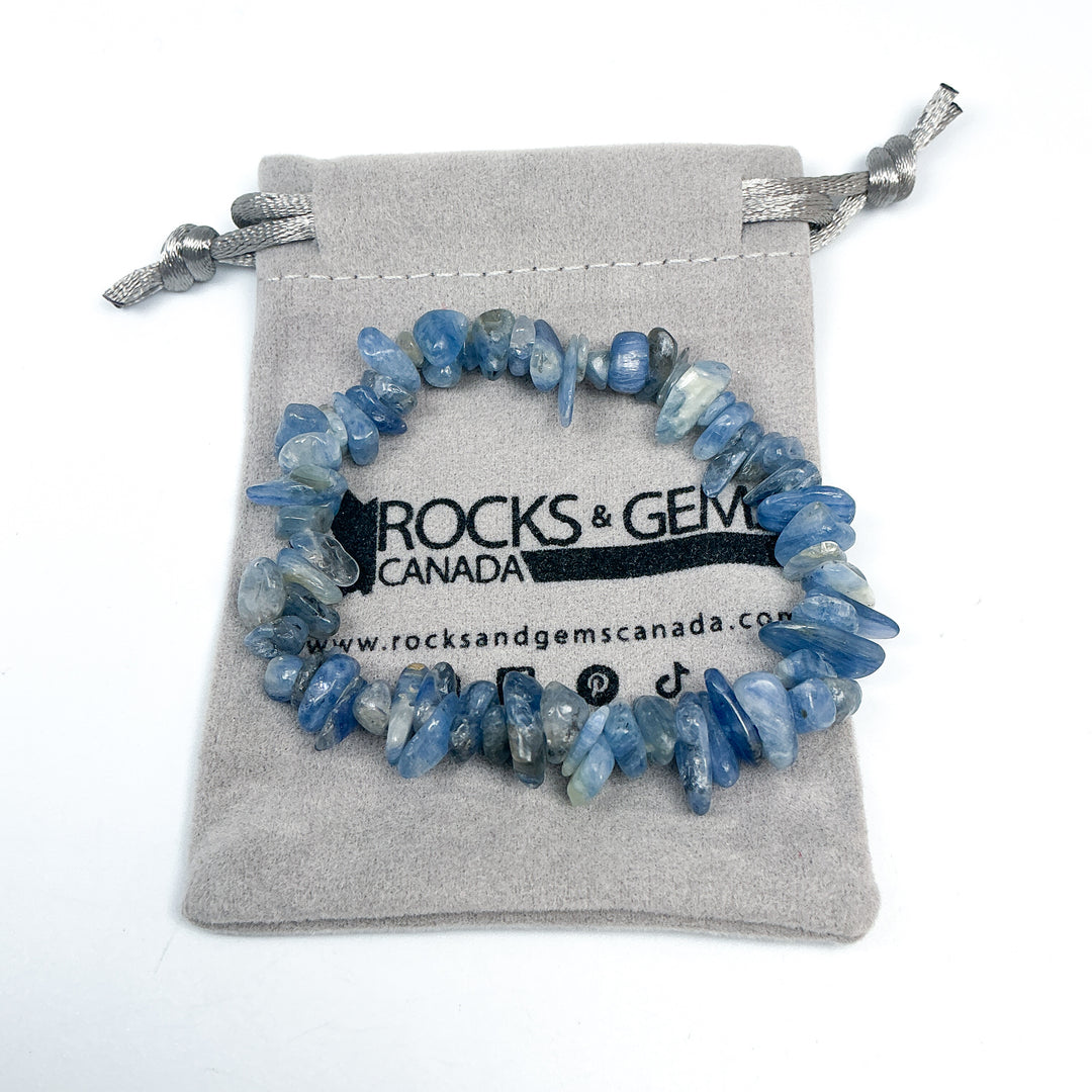 Kyanite Chip Beaded Bracelet - Rocks and Gems Canada