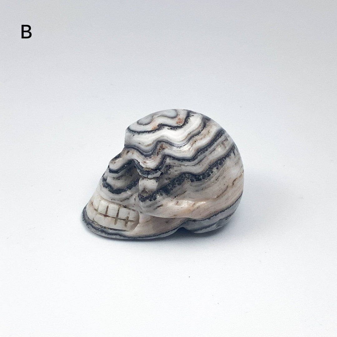 Carved Zebra Jasper Skull - Rocks and Gems Canada
