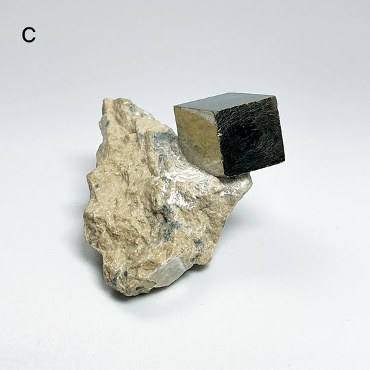 Iron Pyrite Cube in Matrix