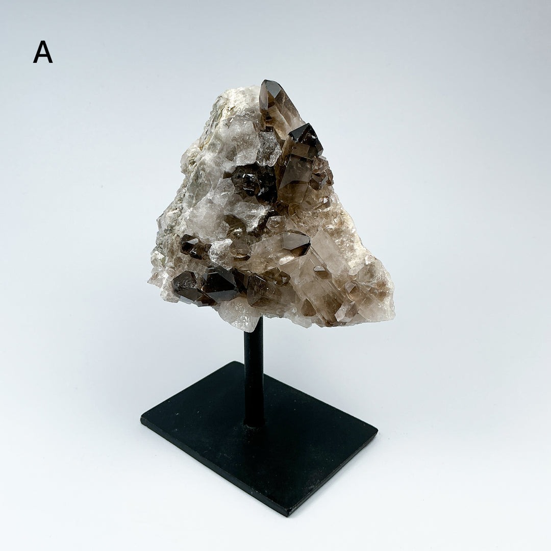 Smoky Quartz Cluster on Display Stand
