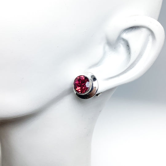Pink Tourmaline Stud Earrings