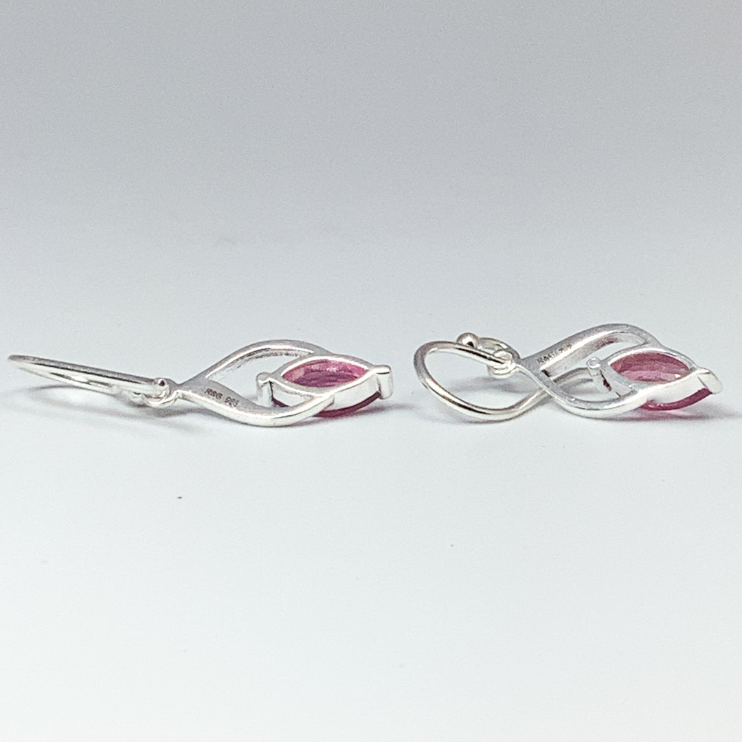 Pink Tourmaline Dangle Earrings