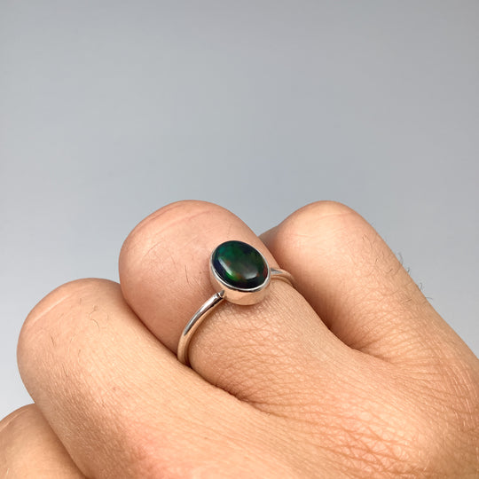 Black Ethiopian Opal Ring