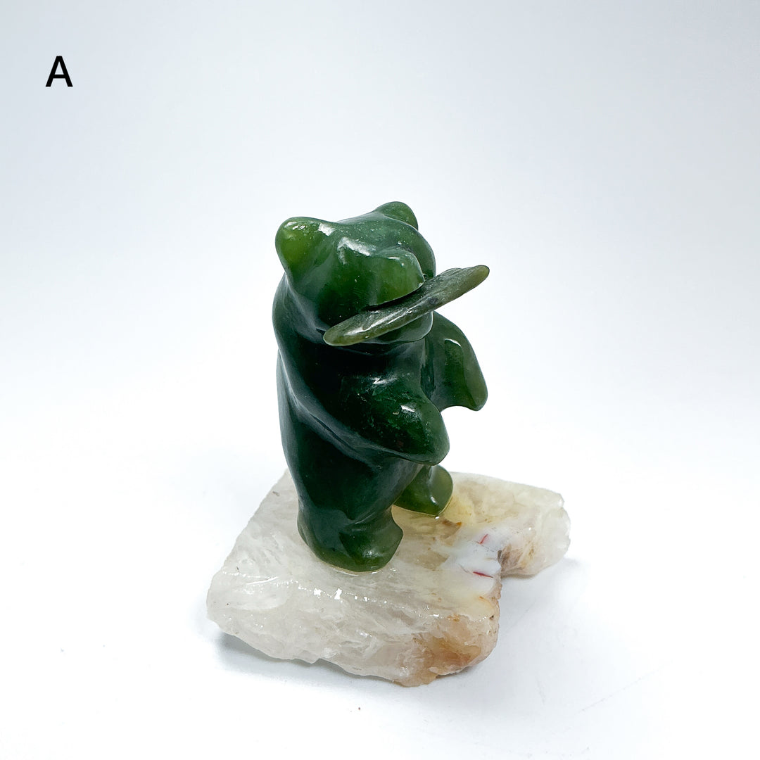 Jade Bear Carving on Base