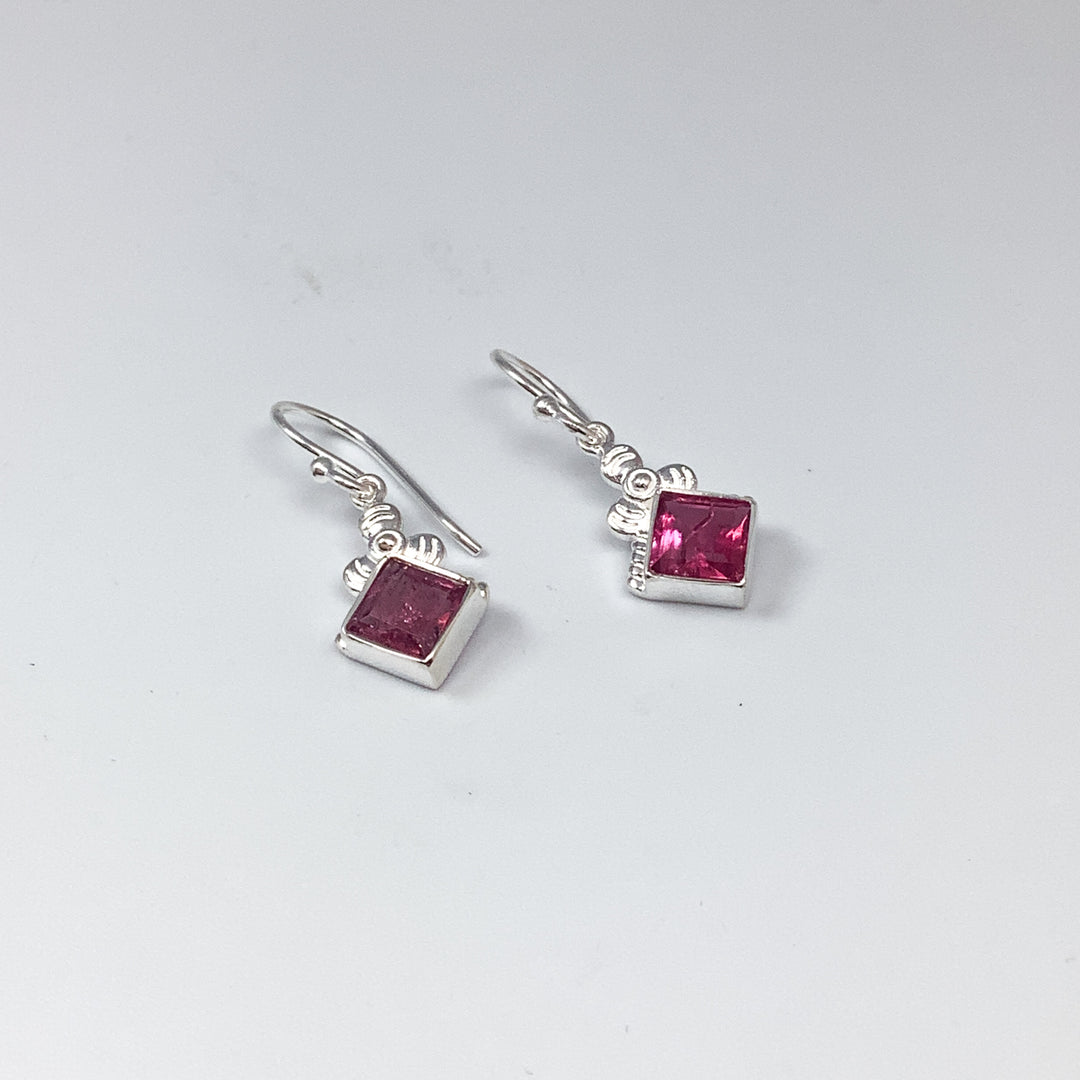 Pink Tourmaline Dangle Earrings