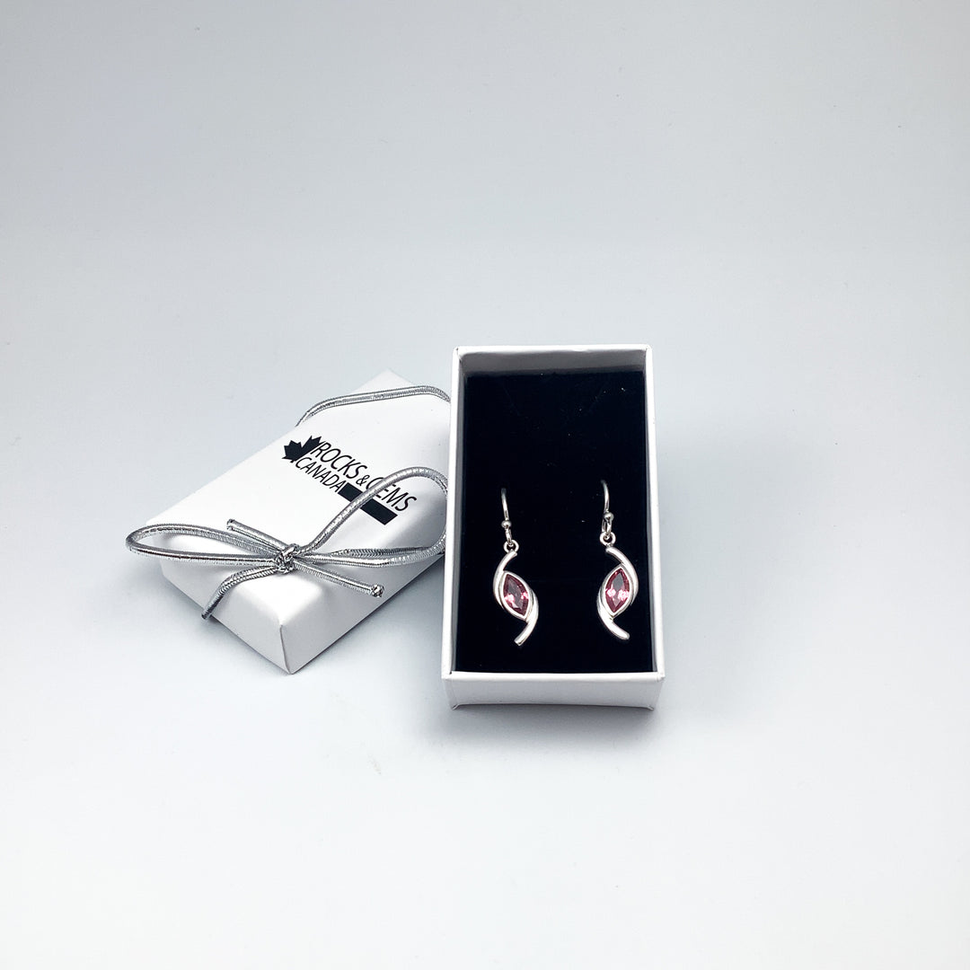 Pink Tourmaline Dangle Earrings