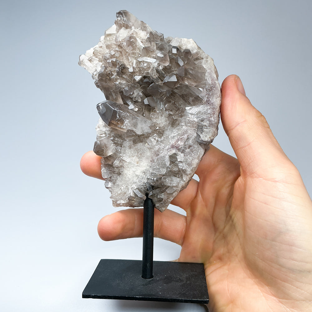 Smoky Quartz Cluster on Display Stand