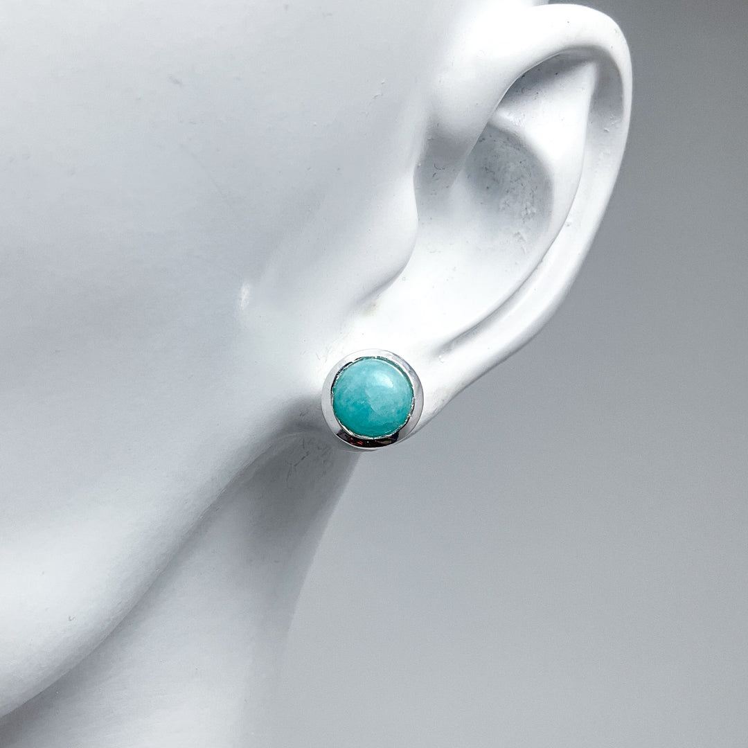 Amazonite Stud Earrings - Rocks and Gems Canada