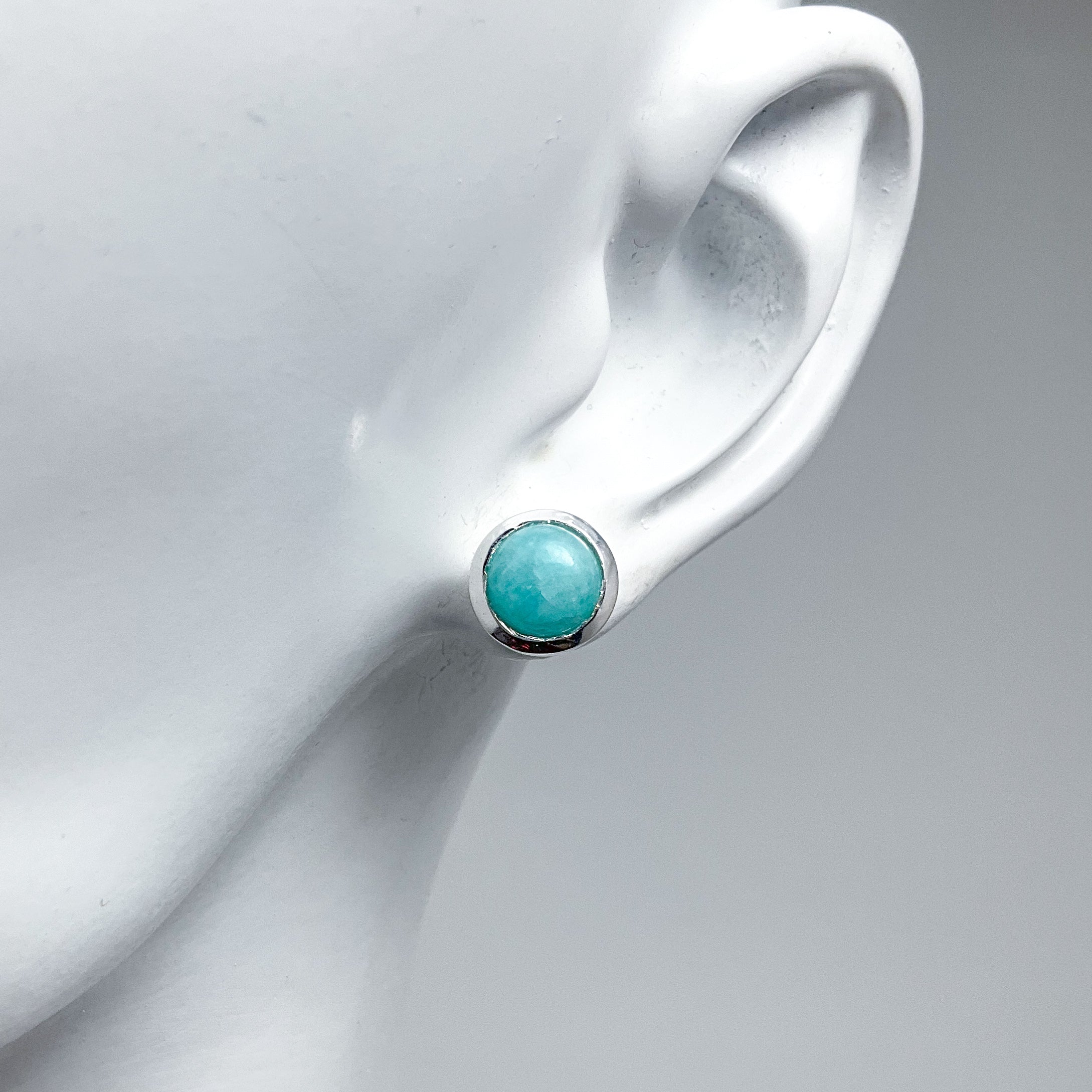 Amazonite Stud Earrings - Rocks and Gems Canada