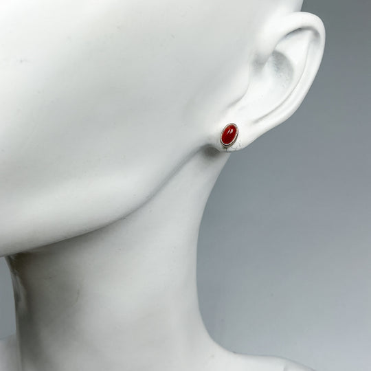 Carnelian Agate Stud Earrings