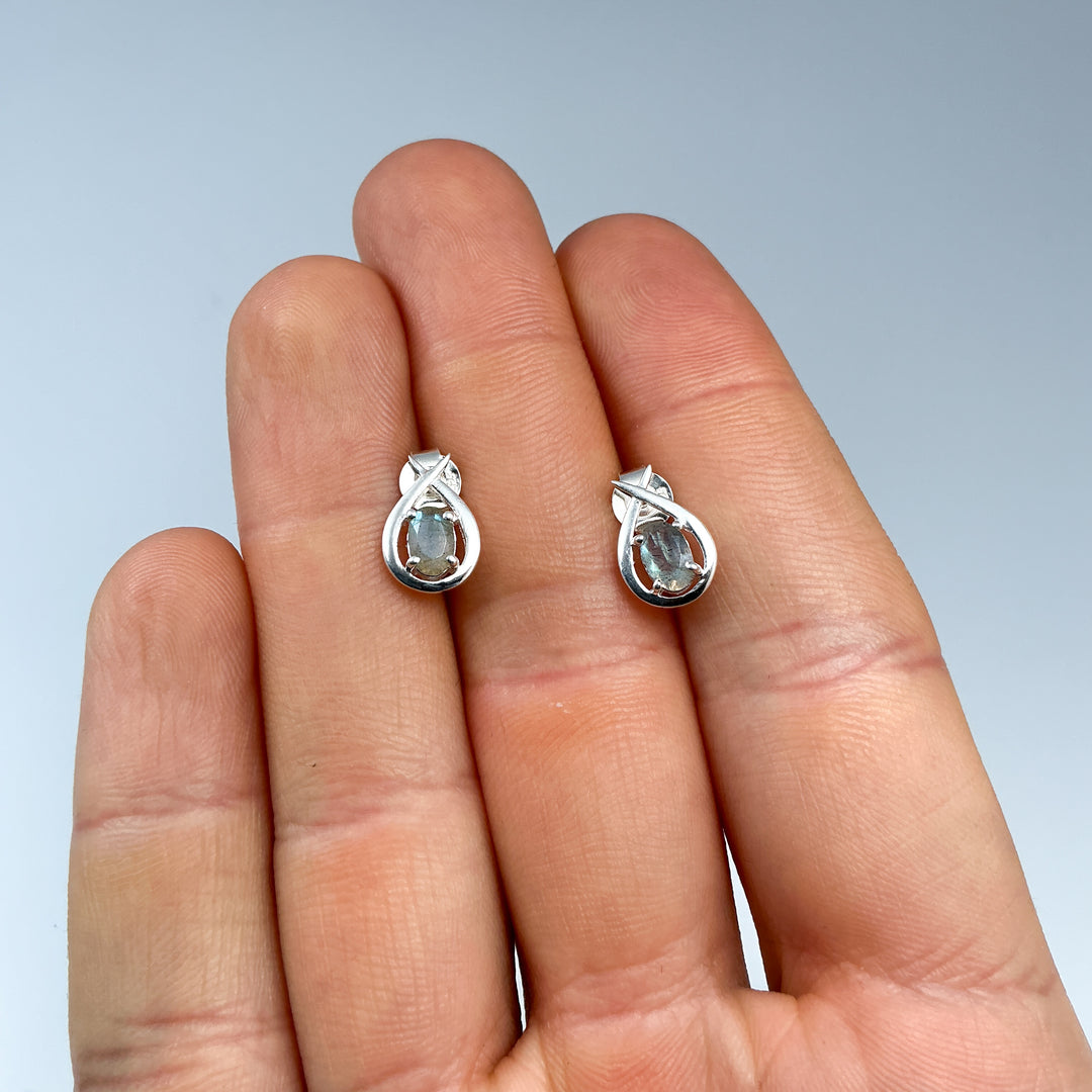 Labradorite Stud Earrings