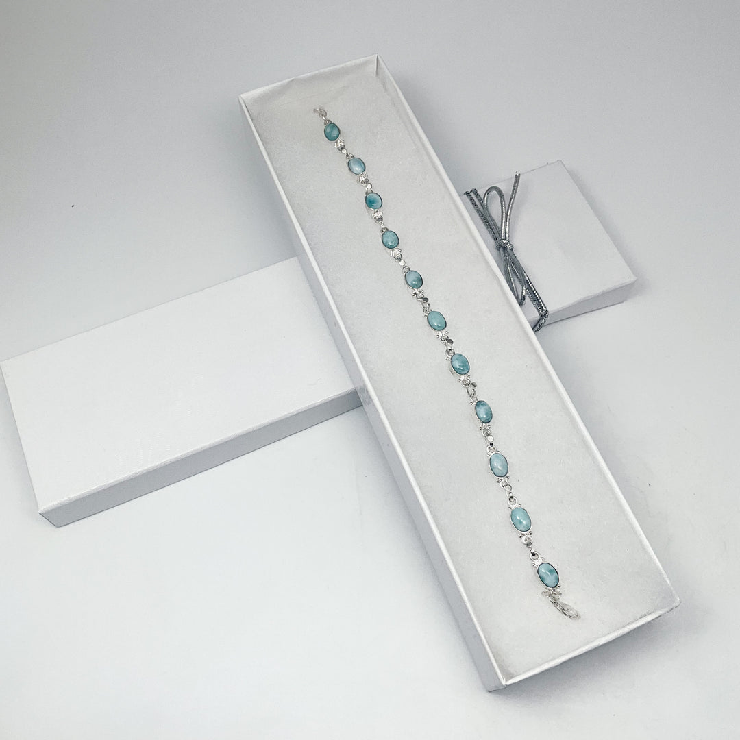 Larimar Sterling Silver Bracelet-Rocks and Gems Canada