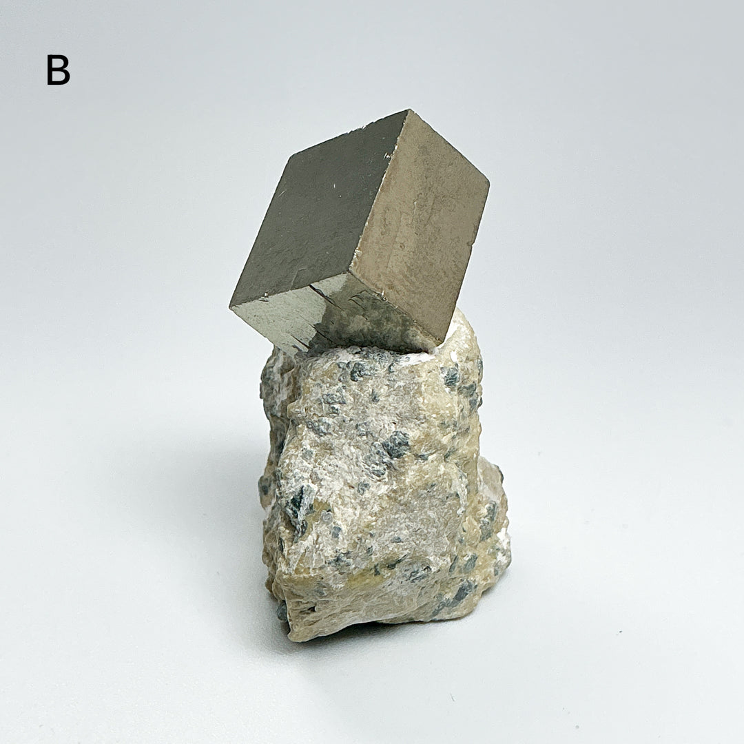 Iron Pyrite Cube in Matrix