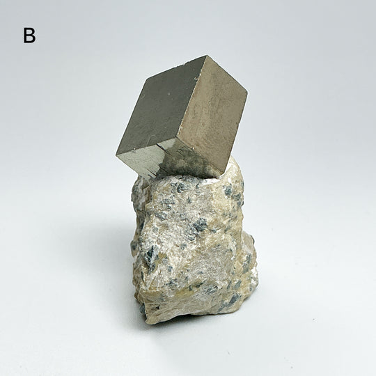 Iron Pyrite Cube in Matrix
