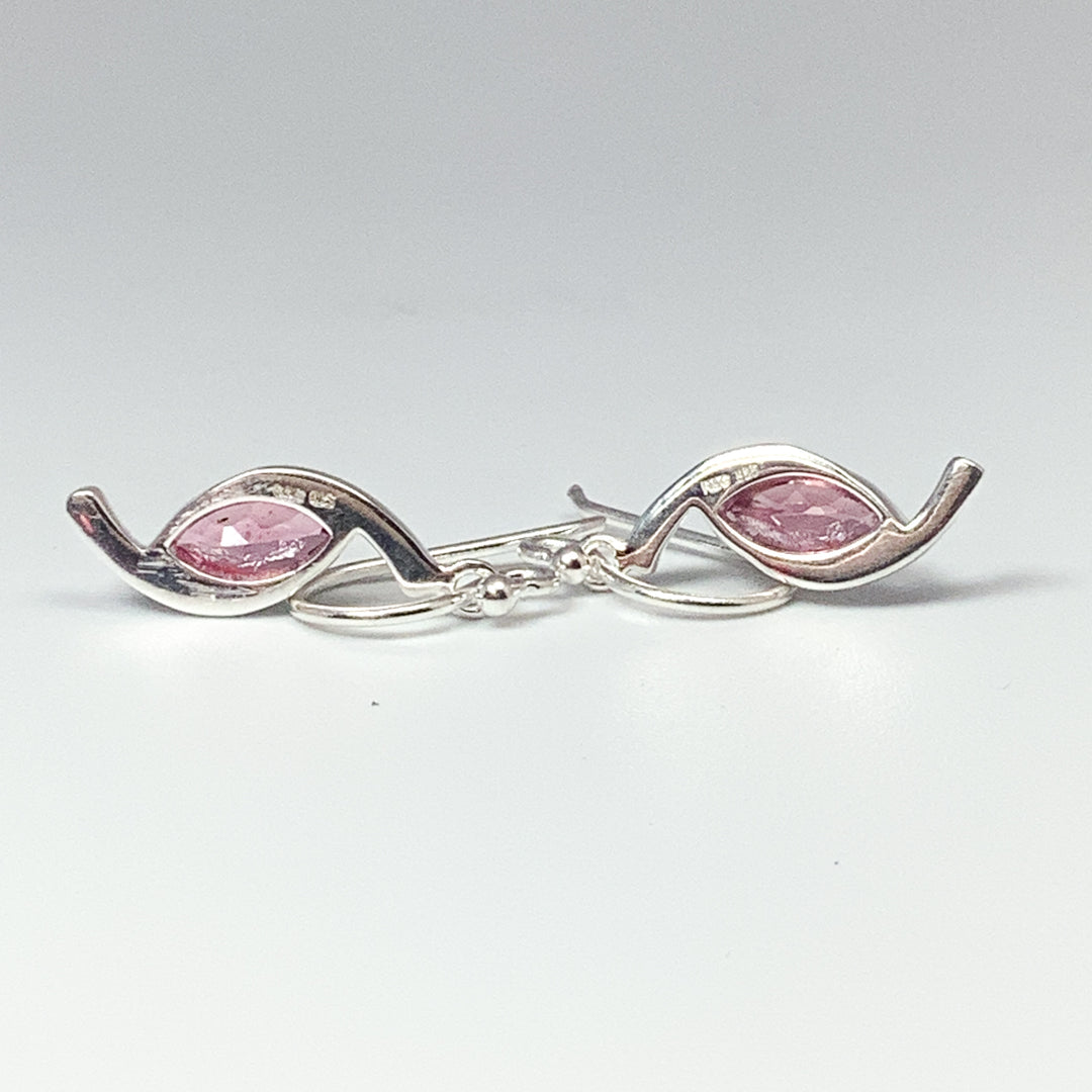Pink Tourmaline Dangle Earrings