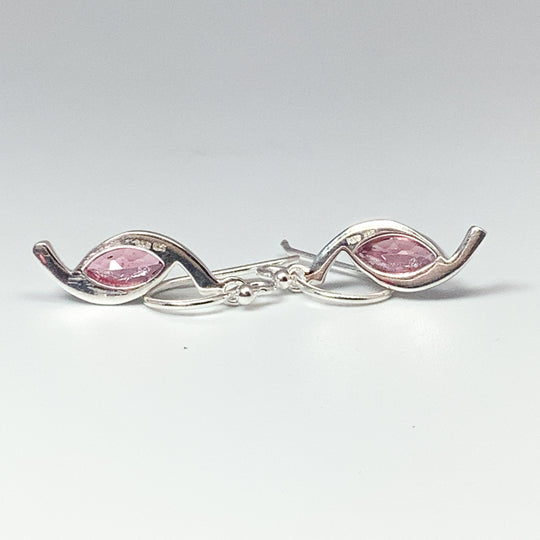 Pink Tourmaline Dangle Earrings