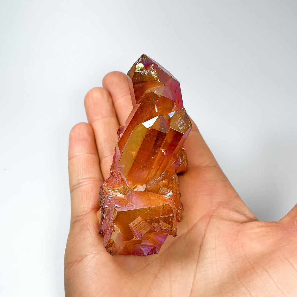 Sunset Aura Quartz Cluster - Rocks and Gems Canada