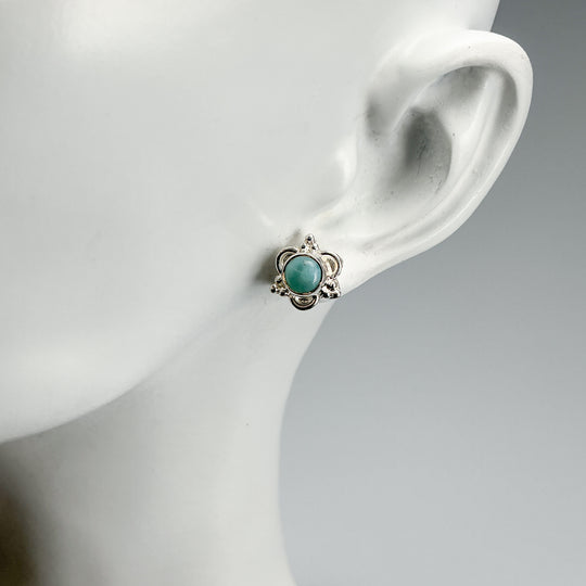 Larimar Stud Earrings-Rocks and Gems Canada