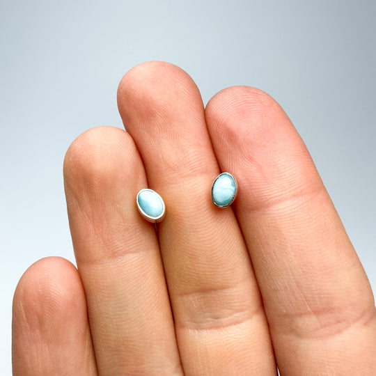 Larimar Stud Earrings - Rocks and Gems Canada