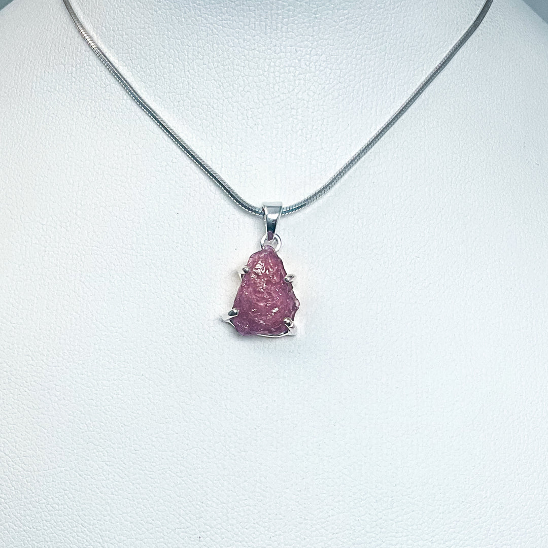 Raw Pink Tourmaline Pendant