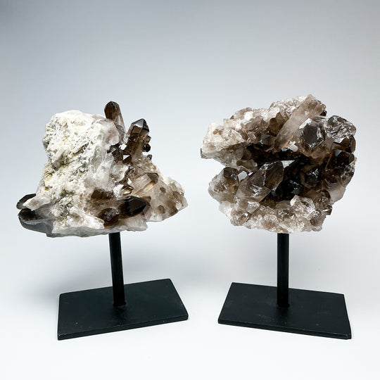Smoky Quartz Cluster on Display Stand