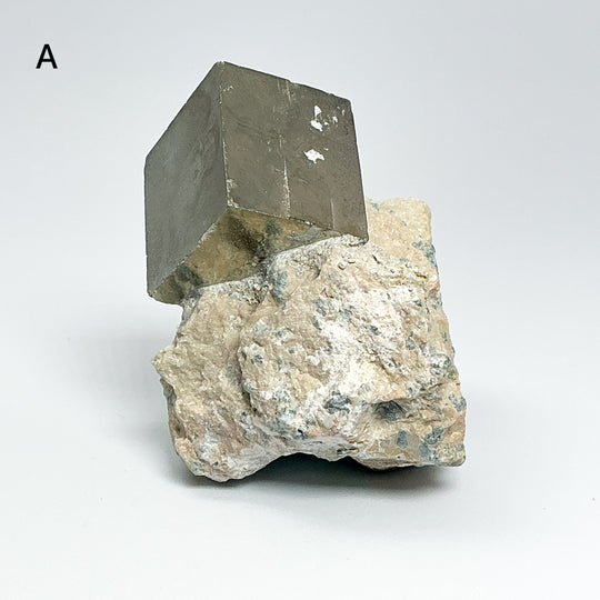 Iron Pyrite Cube in Matrix