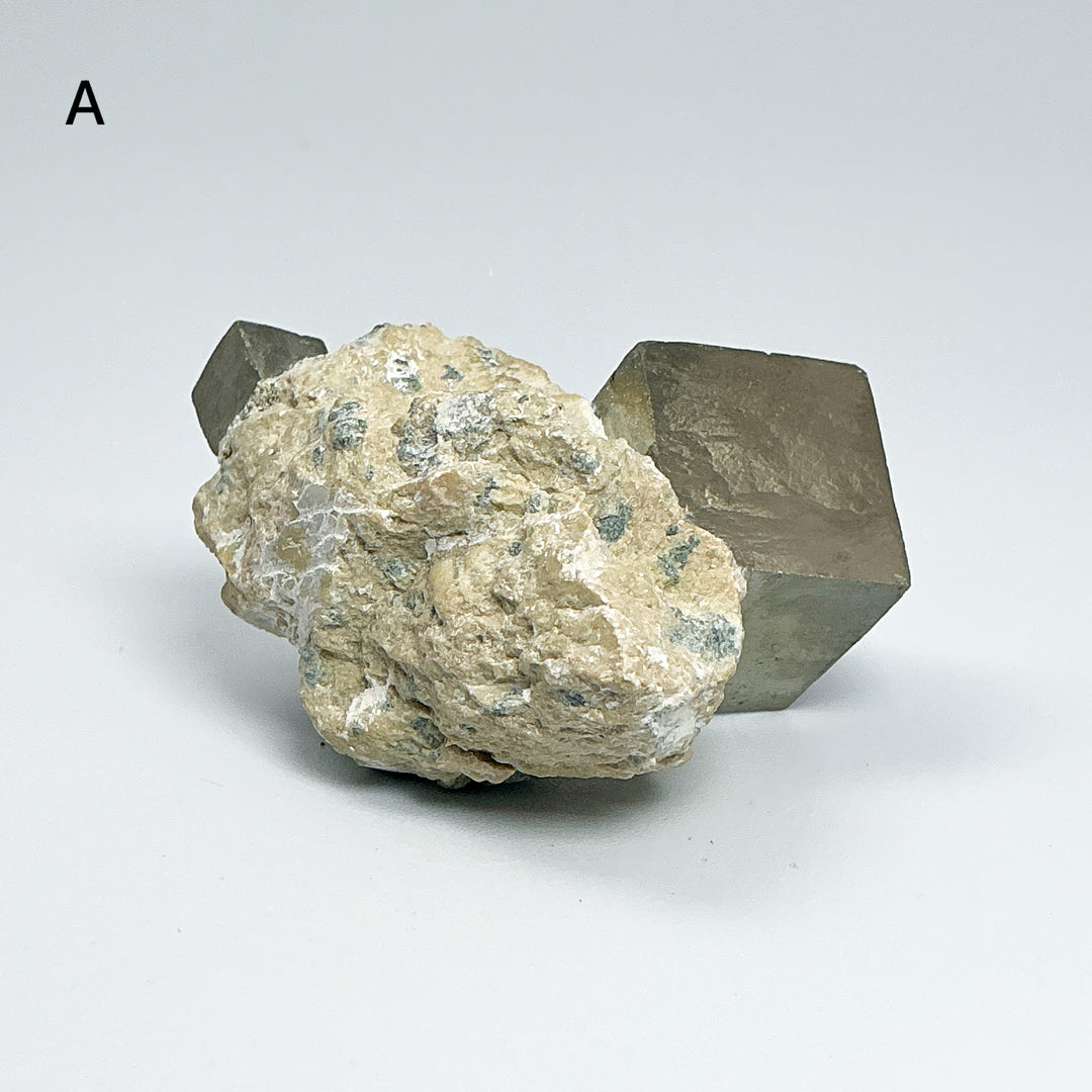 Iron Pyrite Cube in Matrix