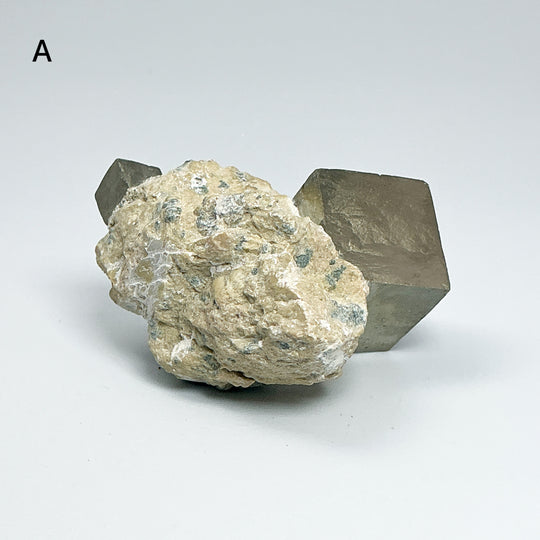 Iron Pyrite Cube in Matrix