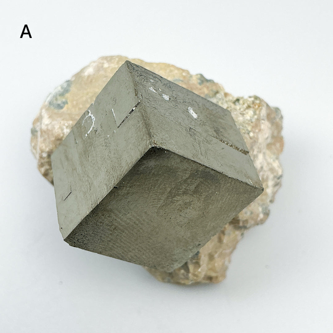 Iron Pyrite Cube in Matrix