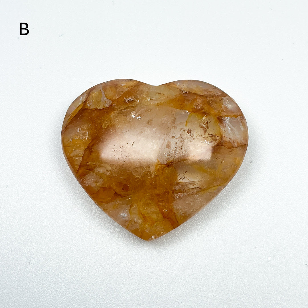 Golden Healing Quartz Heart