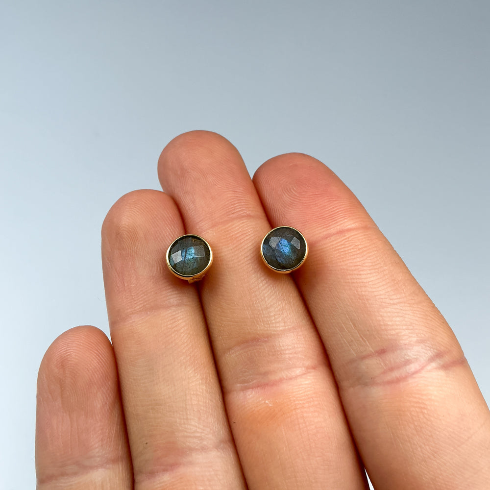 Labradorite Stud Earrings - Rocks and Gems Canada