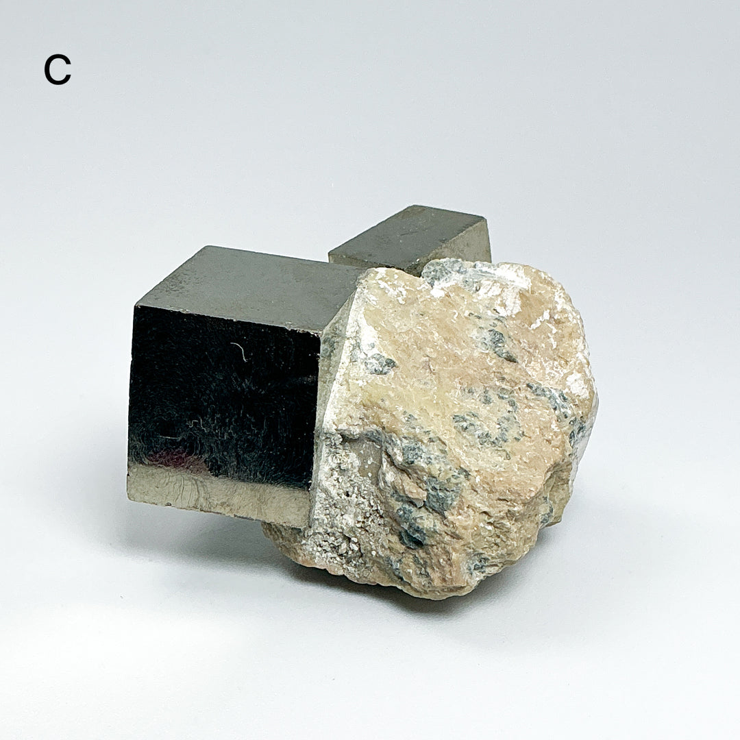 Iron Pyrite Cube in Matrix
