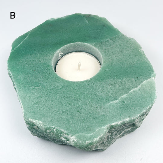Green Aventurine Candle Holder - Rocks and Gems Canada