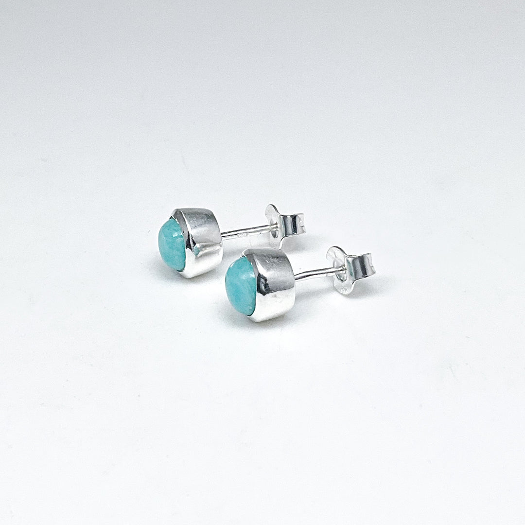 Amazonite Stud Earrings - Rocks and Gems Canada