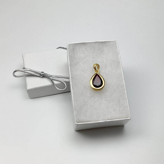 Garnet Gold Finish Pendant - Rocks and Gems Canada