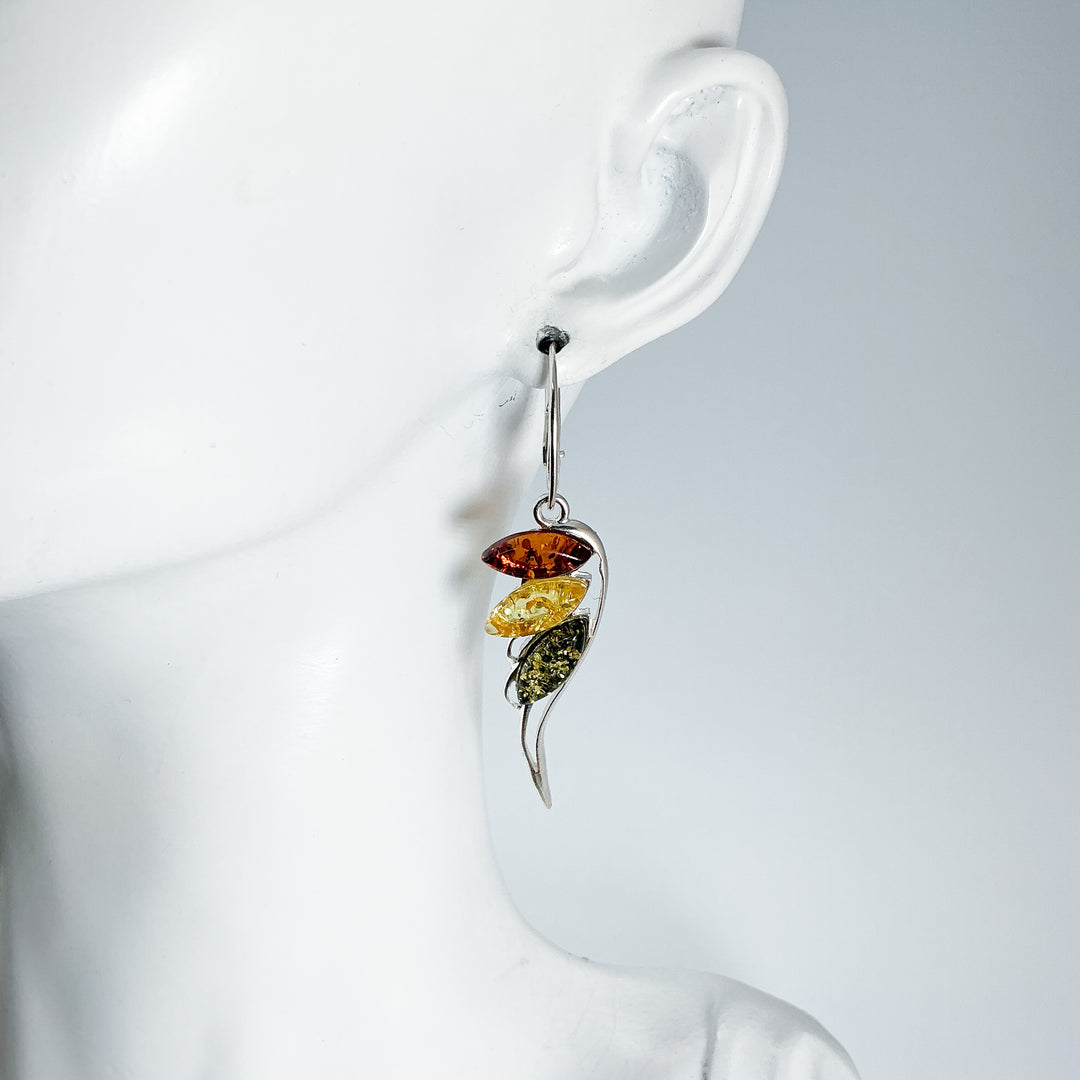 Mixed Amber Wings Dangle Earrings - Rocks and Gems Canada