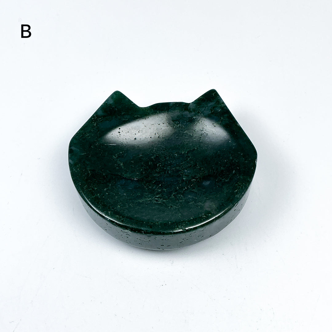 Moss Agate Cat Mini Bowl - Rocks and Gems Canada