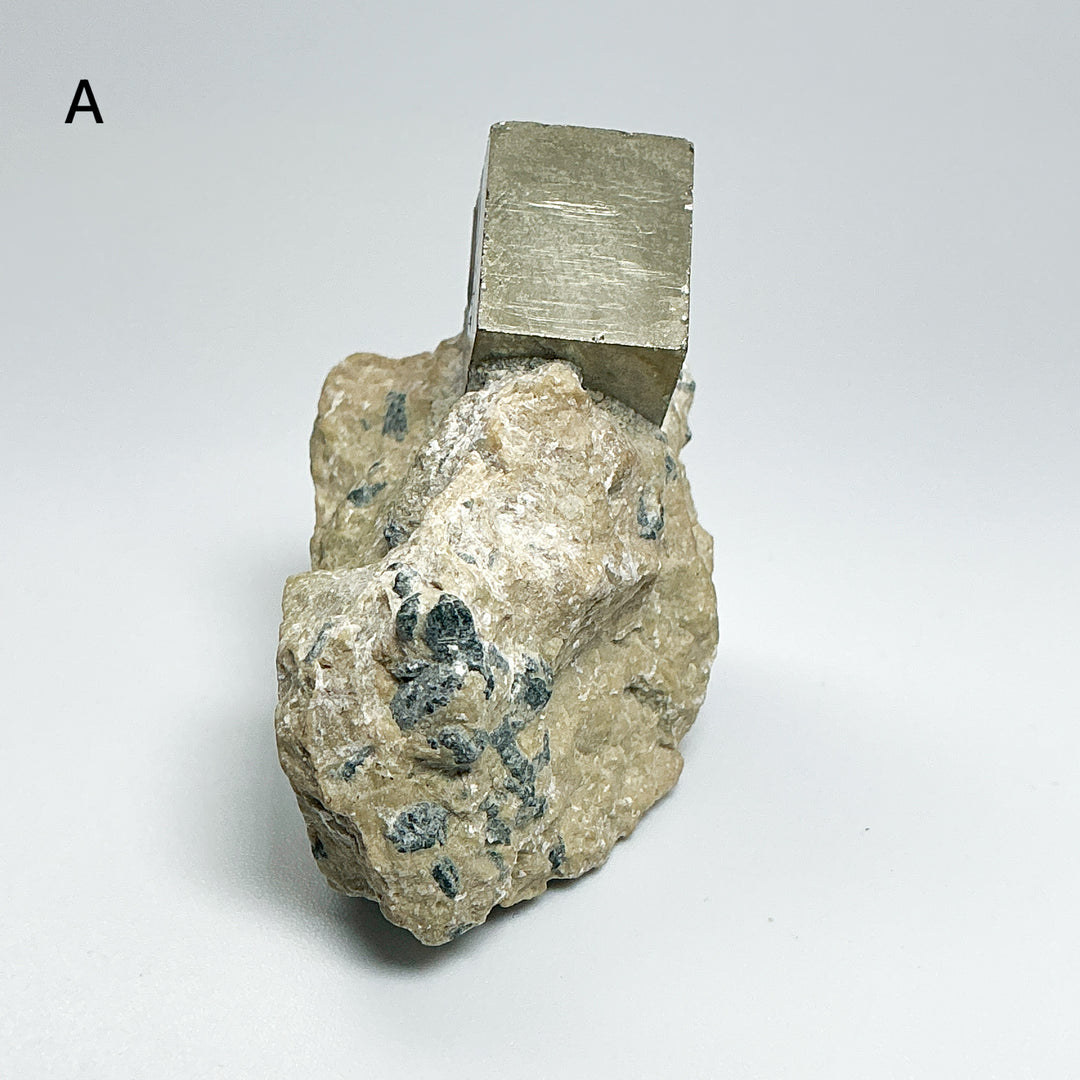 Iron Pyrite Cube in Matrix