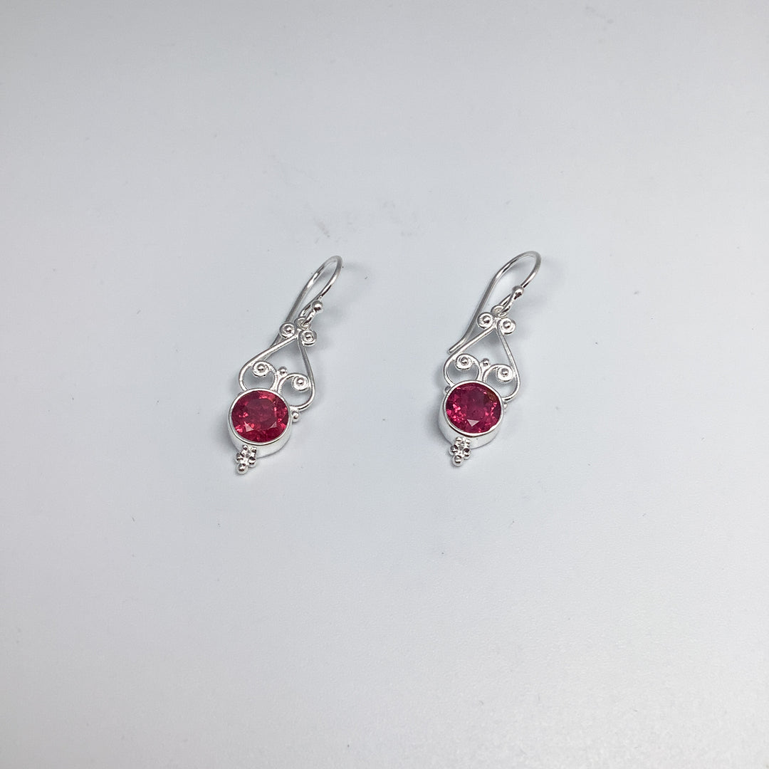 Pink Tourmaline Dangle Earrings