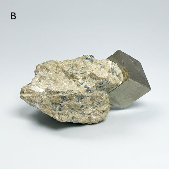 Iron Pyrite Cube in Matrix