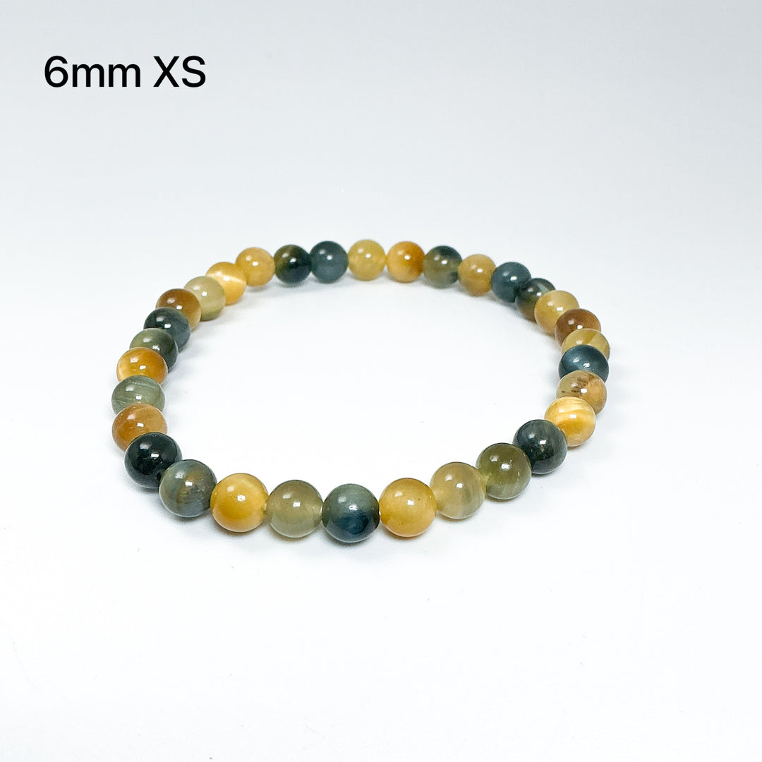 Blue and Gold Tiger Eye Beaded Bracelet