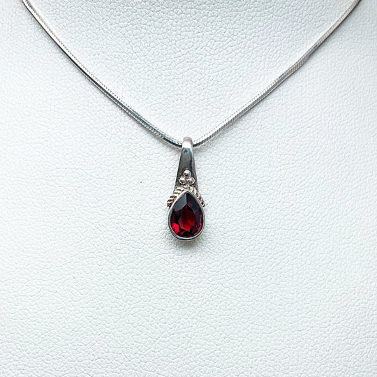 Garnet Pendant and Earrings Set