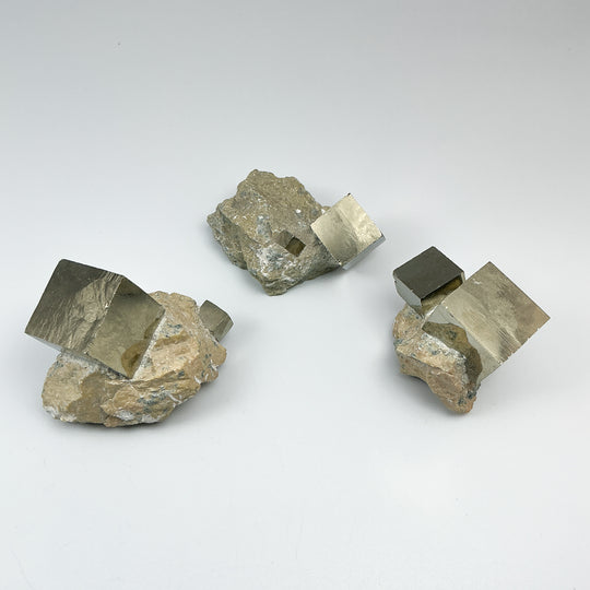 Iron Pyrite Cube in Matrix