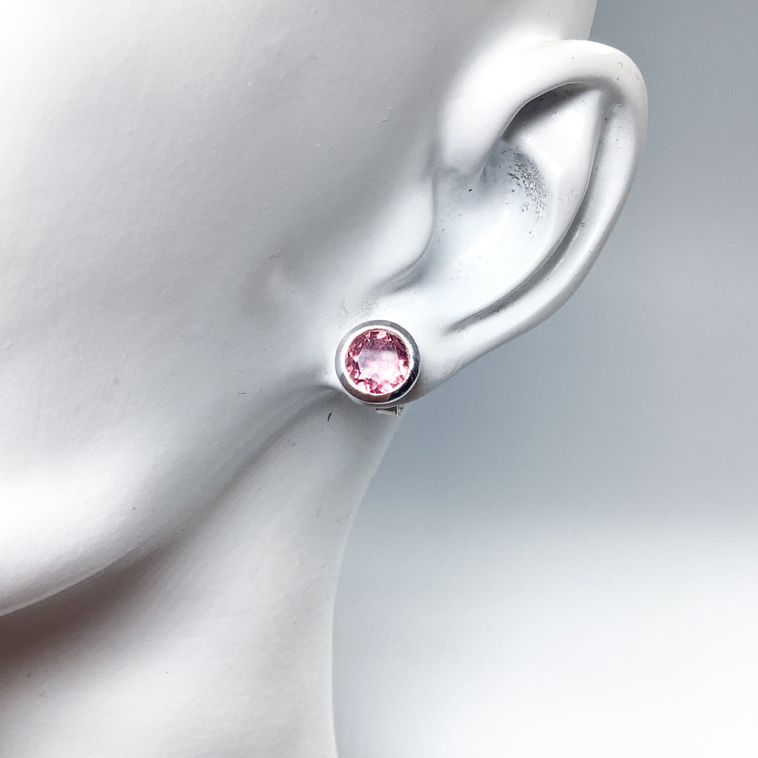 Pink Tourmaline Stud Earrings