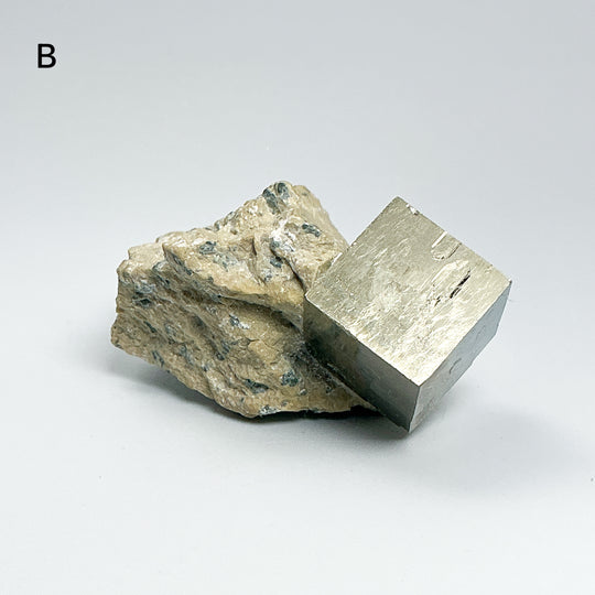 Iron Pyrite Cube in Matrix