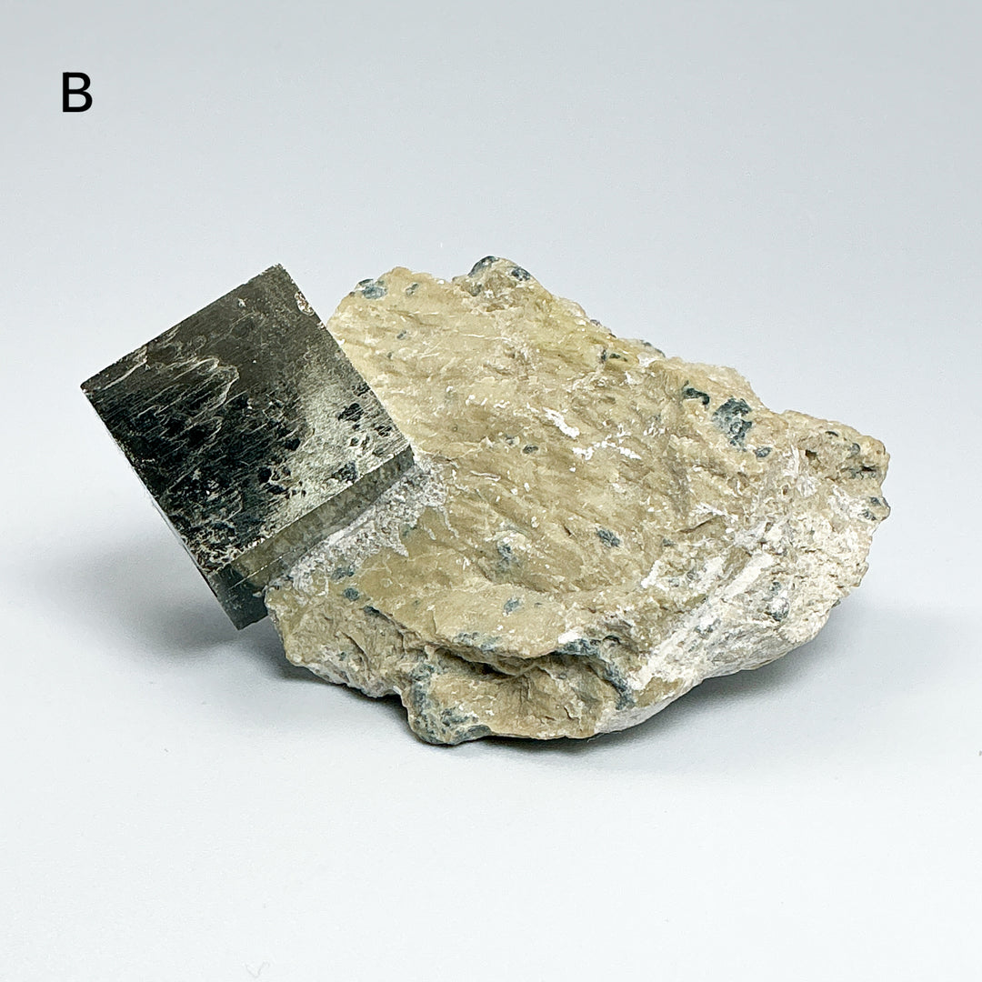 Iron Pyrite Cube in Matrix