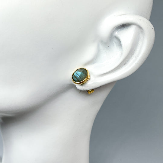 Labradorite Stud Earrings - Rocks and Gems Canada