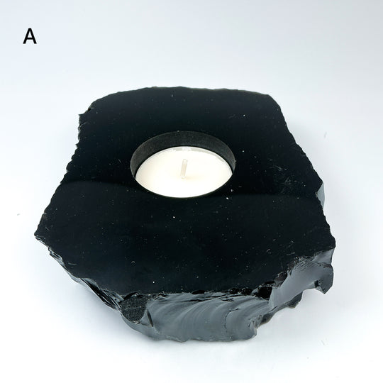 Black Obsidian Candle Holder - Rocks and Gems Canada