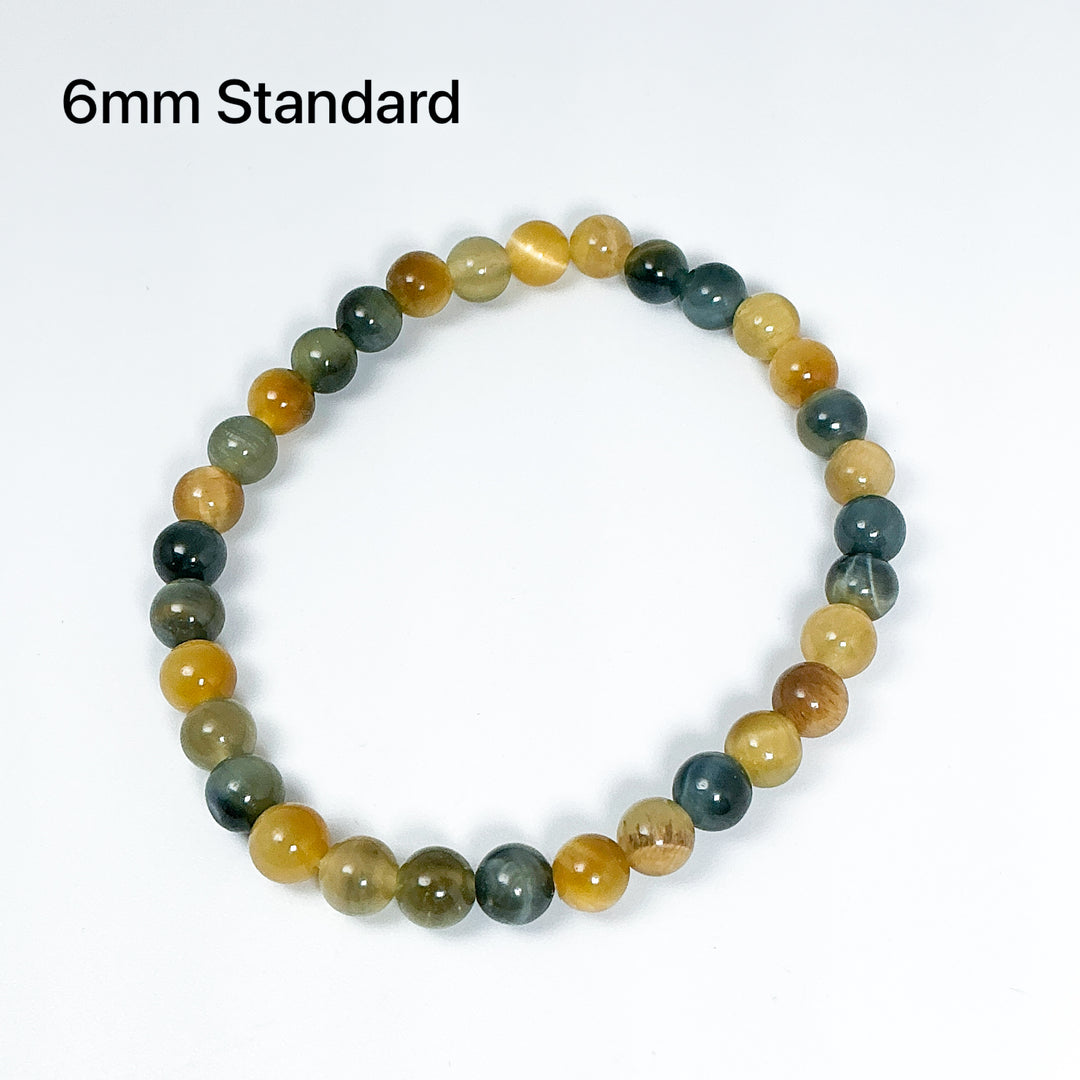 Blue and Gold Tiger Eye Beaded Bracelet